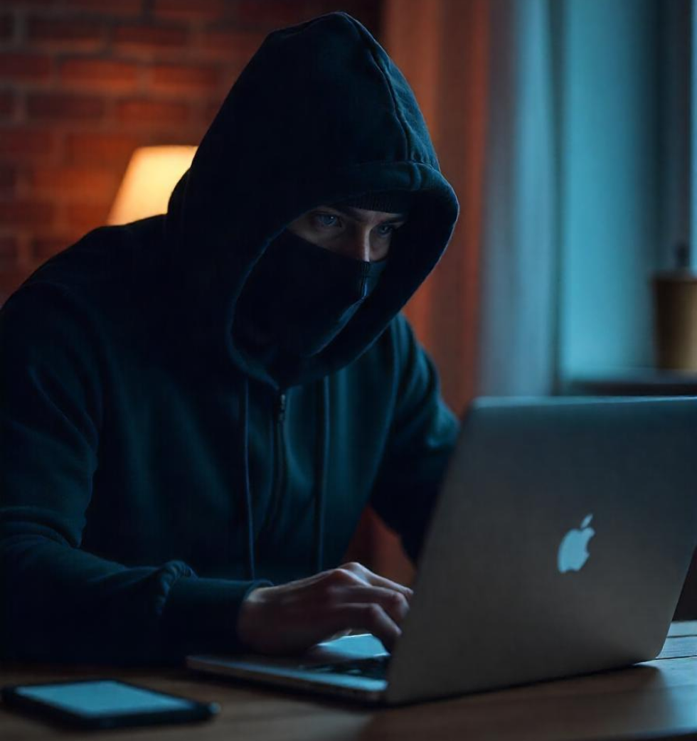 Hacker in front of laptop